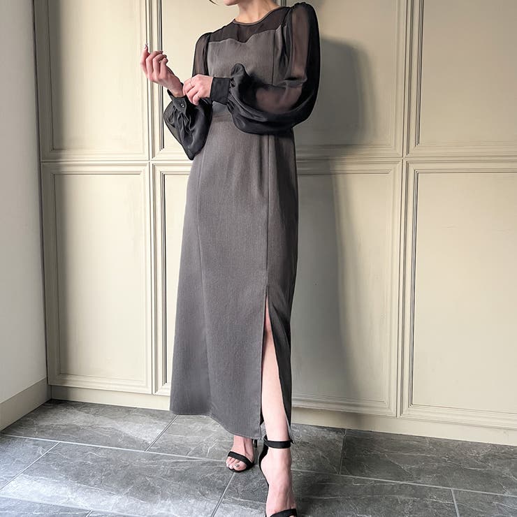 スーツ・フォーマル・ドレス UND SUIT DOCKING LACE DRESS / Ameri AMERI 【UND SUIT DOCKING LACE DRESS】 AMERIVINTAGE UND SUIT