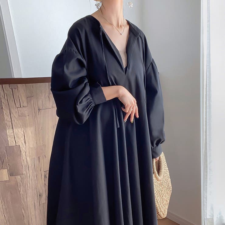 前後2wayボリュームスリーブワンピース[品番：AMTW0005505]｜JUNOAH