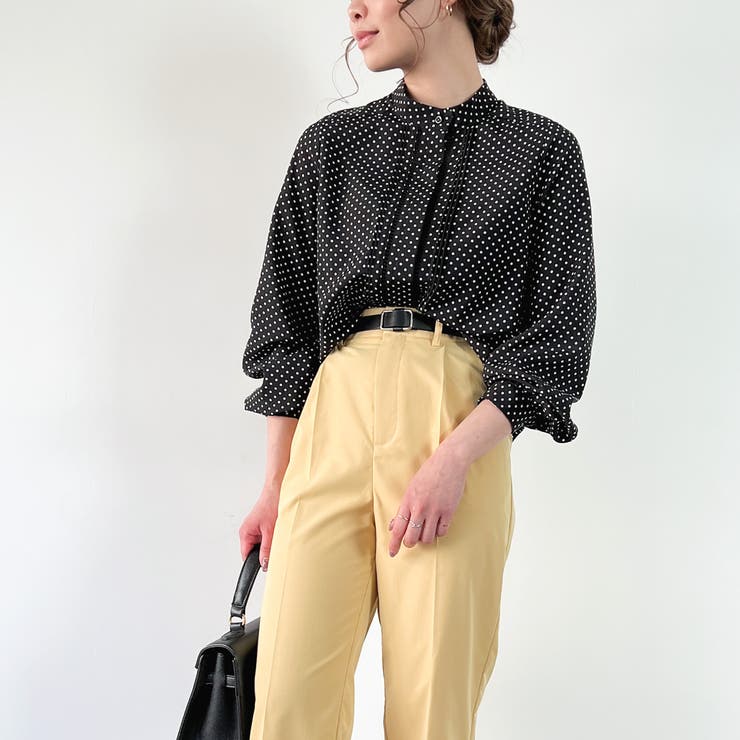 24年製 スピックアンドスパン コットンジョーゼットピンタックブラウス b21 UNIQLO ジョーゼットピンタックブラウス（長袖）オフホワイトS