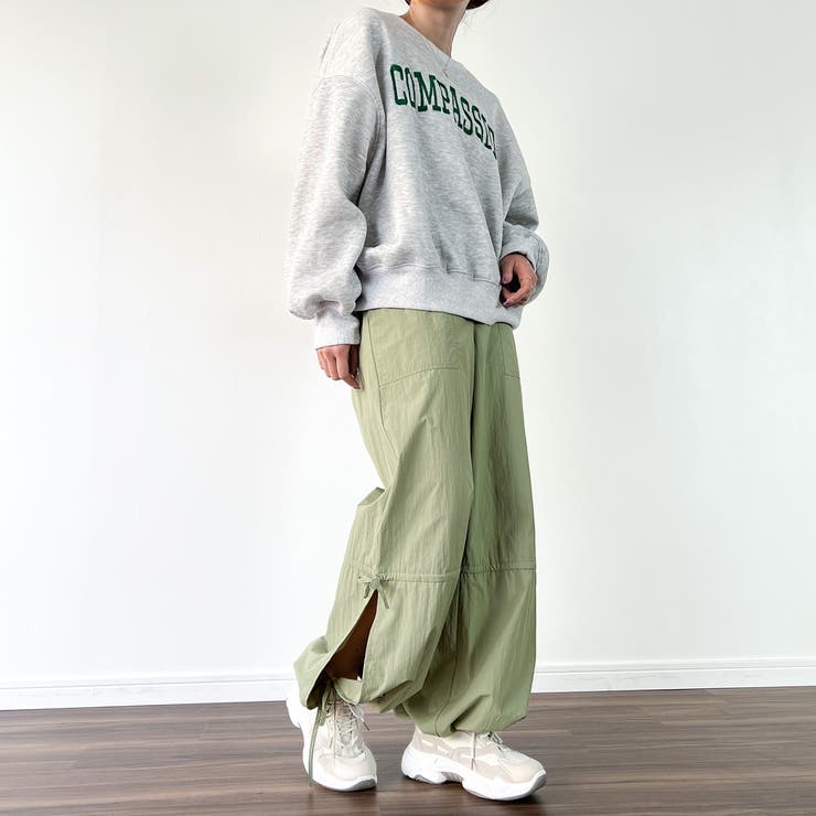 ナイロンリボンスリットカーゴパンツ[品番：AMTW0005646]｜JUNOAH