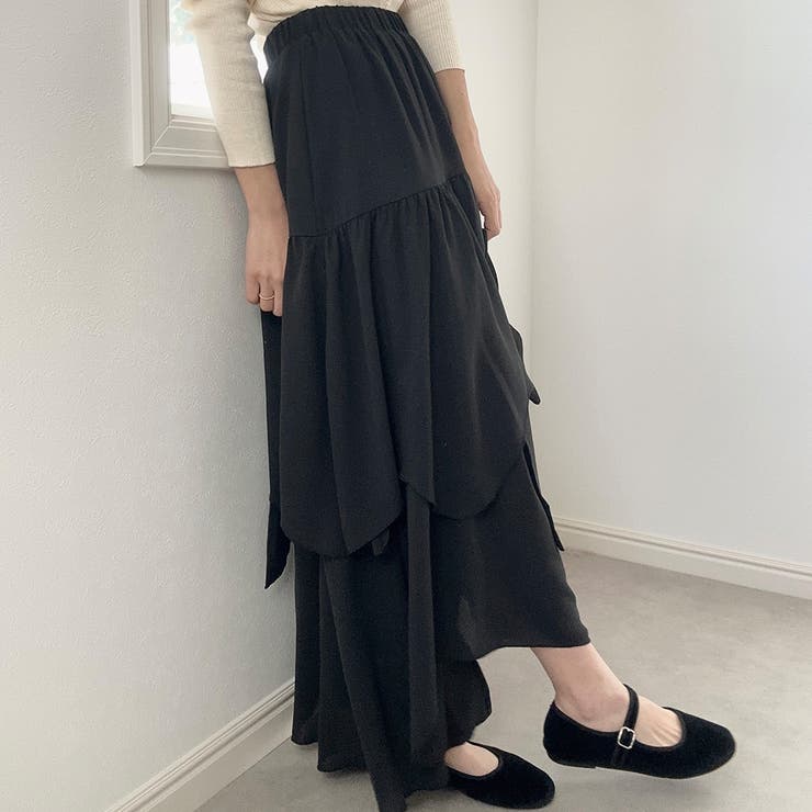 LA BELLE ETUDE（ラベルエチュード）の「ランダムギャザーティアードフリル2WAYスカート（スカート）」 - WEAR