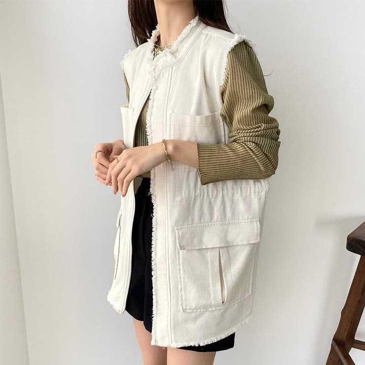 美品　M'S GRACY フリル　ベスト　ダウン　ニット　アルパカ　ノーカラー 美品 M'S GRACY フリル ベスト ダウン ニット アルパカ ノー