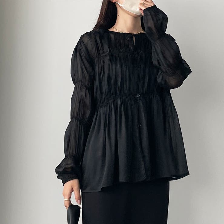 GUY LAROCHE vintage フランス製 シアーブラウス 36 トップス