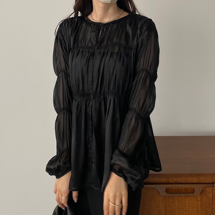 あなたにおすすめの商品 Louere オールギャザーシアーブラウス[品番：AMTW0005753 トップス