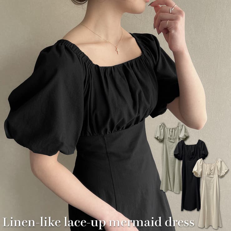 【TOCCA LAVENDER】Linen-like Lace DRESS