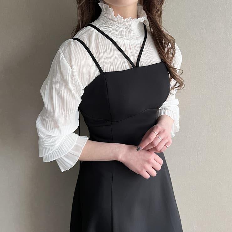 ダブルストラップフレアキャミワンピース[品番：AMTW0005852]｜JUNOAH
