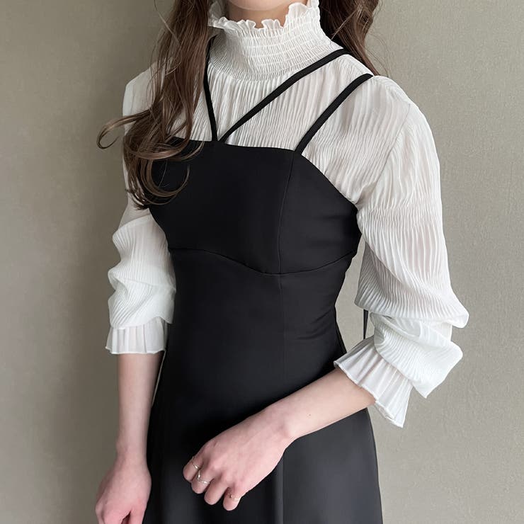 ダブルストラップフレアキャミワンピース[品番：AMTW0005852]｜JUNOAH