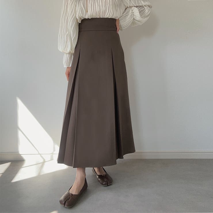 ハイウエストボックスプリーツスカート[品番：AMTW0005830]｜LAUIR