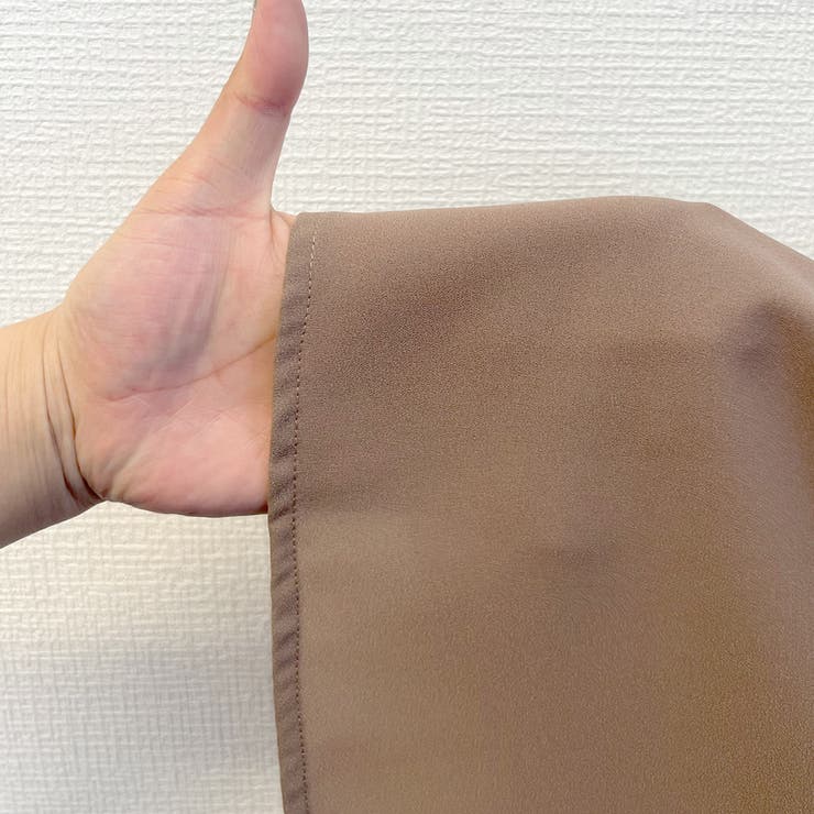 マキシ丈ハイウエスト切替キーネックフレアワンピース[品番