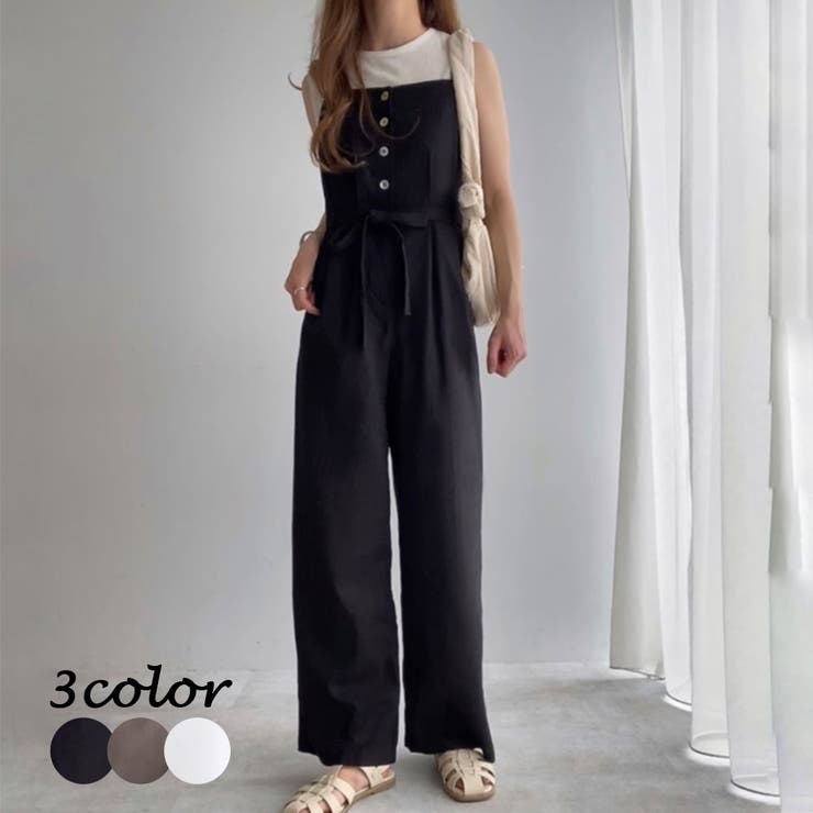 FILLOU リネン混スクエアネックロンパース[品番：AMTW0008938]｜JUNOAH