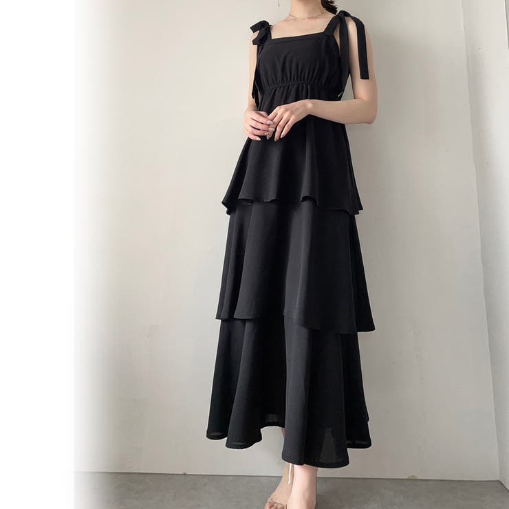 ⭐︎NAJINさま専用⭐︎【美品】メゾピアノ　リボンチュールノースリーブワンピース バックリボンチュールフリルワンピース[品番：AMTW0010869