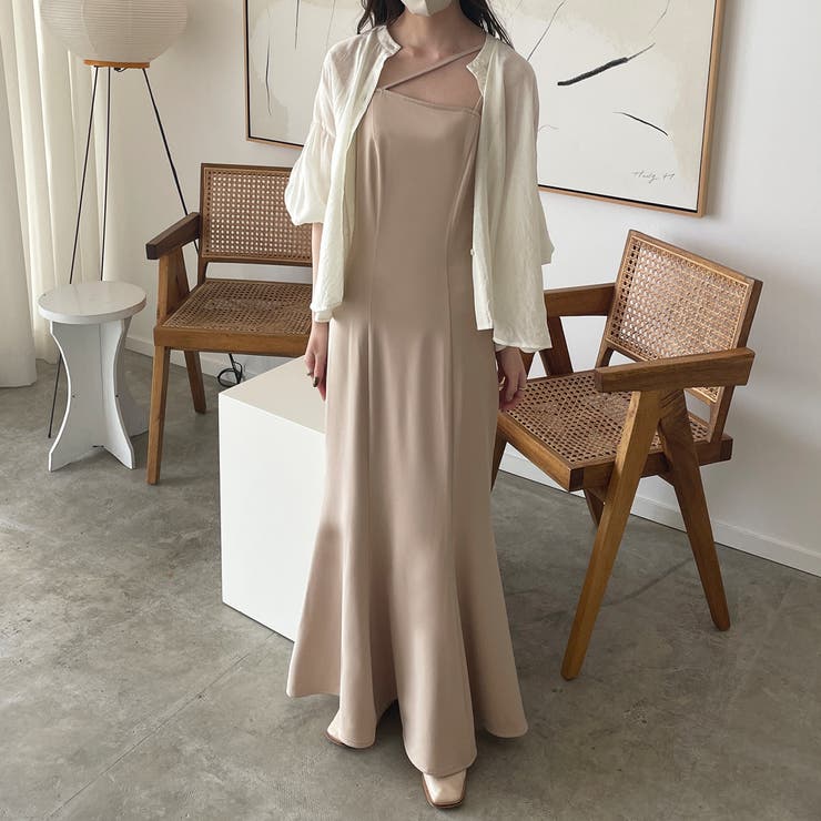 アシンメトリーキャミマーメイドワンピース[品番：AMTW0008902