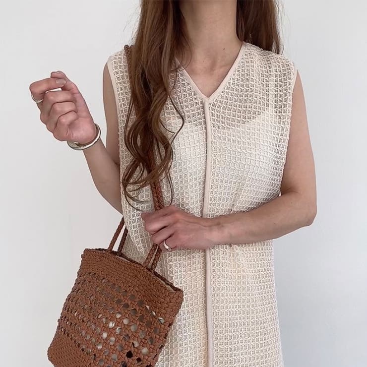 FILLOU 2wayサイドリボンメッシュワンピース | JUNOAH | 詳細画像2 