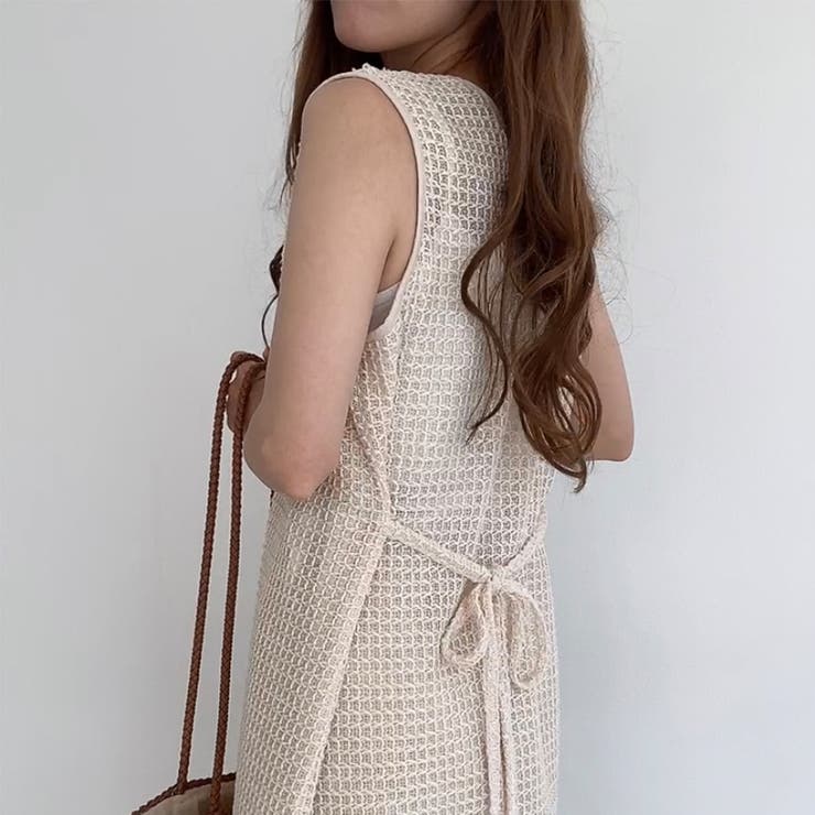 FILLOU 2wayサイドリボンメッシュワンピース | JUNOAH | 詳細画像5 