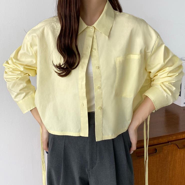 callautia サイドギャザーショートシャツ | JUNOAH | 詳細画像15 