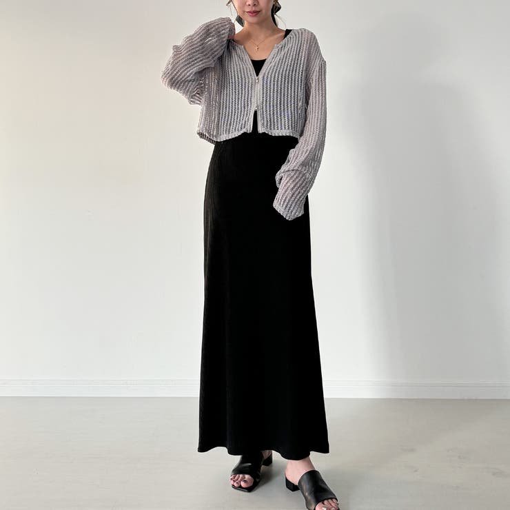 Wジップメッシュカットソーカーディガン | JUNOAH | 詳細画像11 