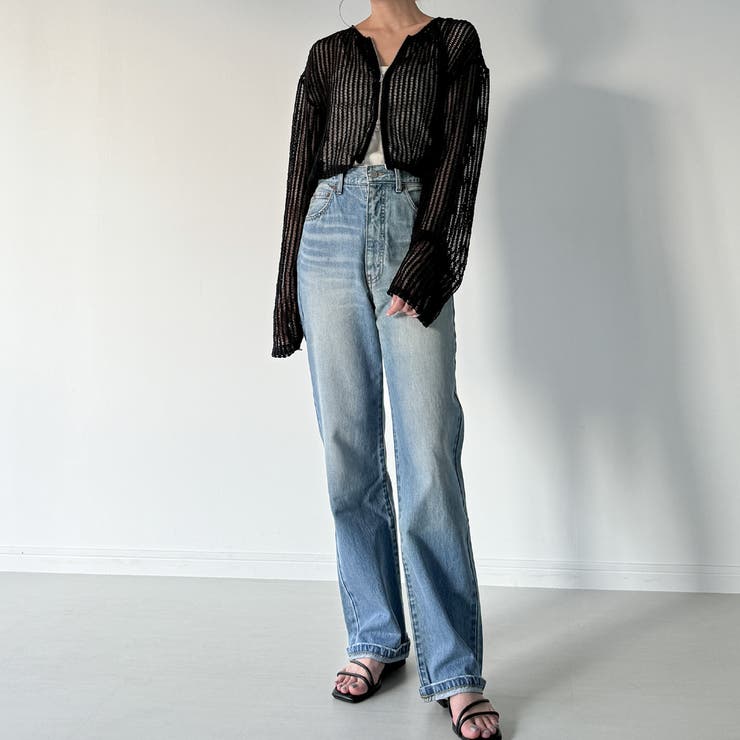 Wジップメッシュカットソーカーディガン | JUNOAH | 詳細画像3 