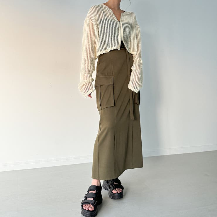 Wジップメッシュカットソーカーディガン | JUNOAH | 詳細画像5 