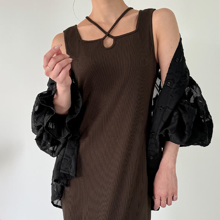 クロスネックリブタンクトップワンピース[品番：AMTW0010863]｜JUNOAH