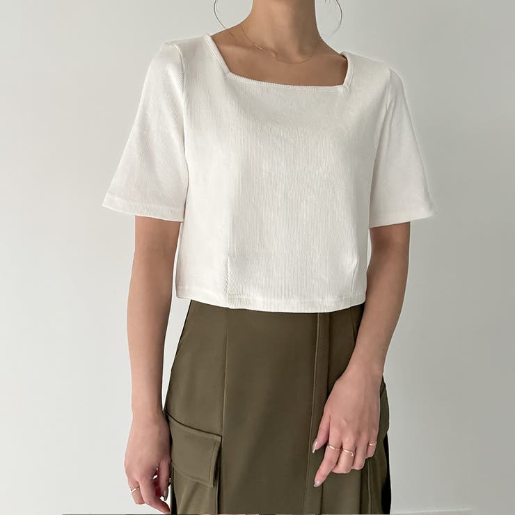 前後2wayリブチビTシャツ | JUNOAH | 詳細画像6 