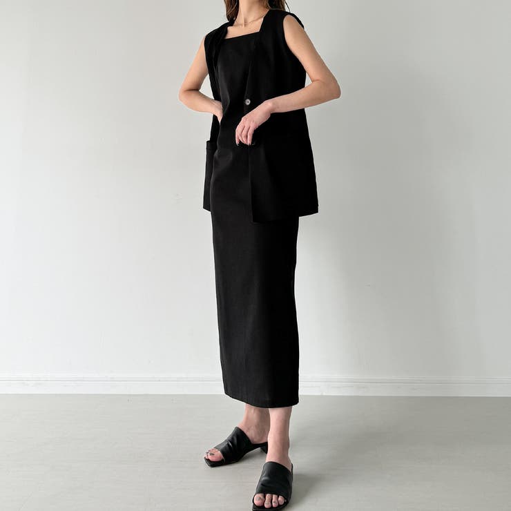 リネン混ジレセットキャミワンピース[品番：AMTW0010866]｜JUNOAH