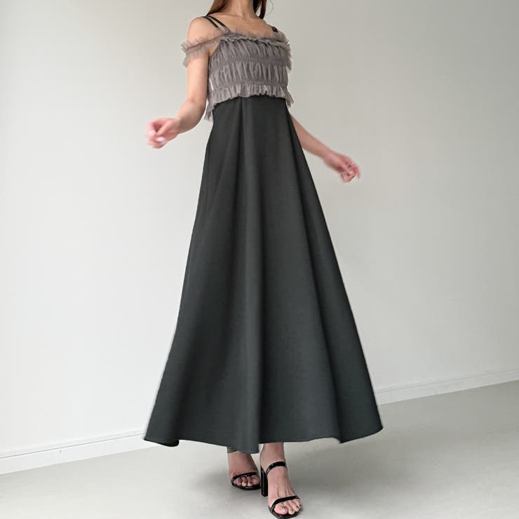 チュールビスチェセットワンピース[品番：AMTW0010955]｜JUNOAH