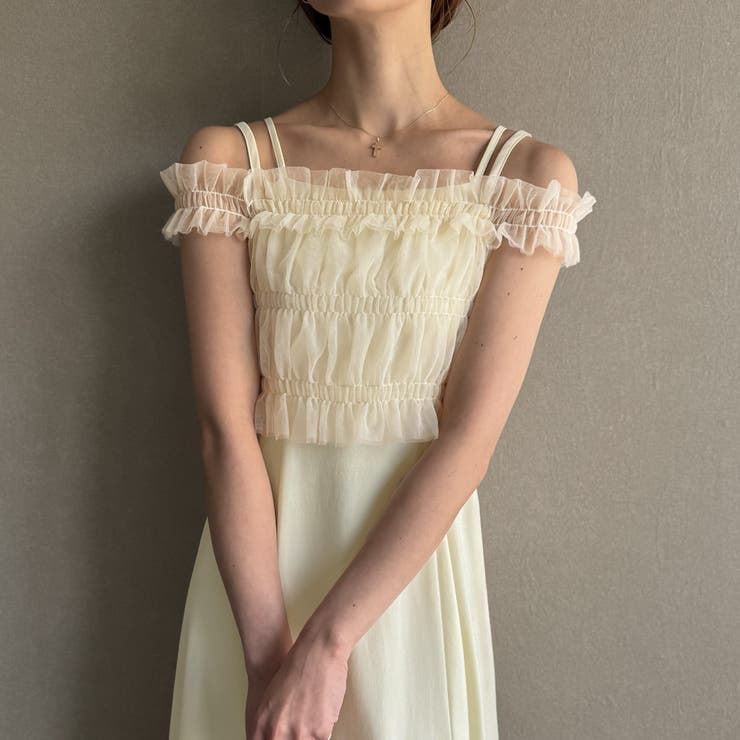 チュールビスチェセットワンピース[品番：AMTW0010955]｜JUNOAH