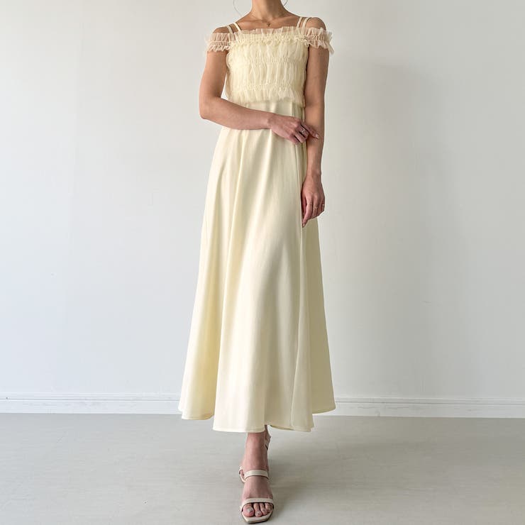チュールビスチェセットワンピース[品番：AMTW0010955]｜JUNOAH