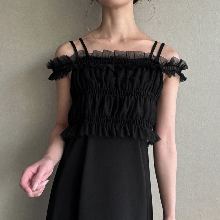 チュールビスチェセットワンピース[品番：AMTW0010955]｜JUNOAH