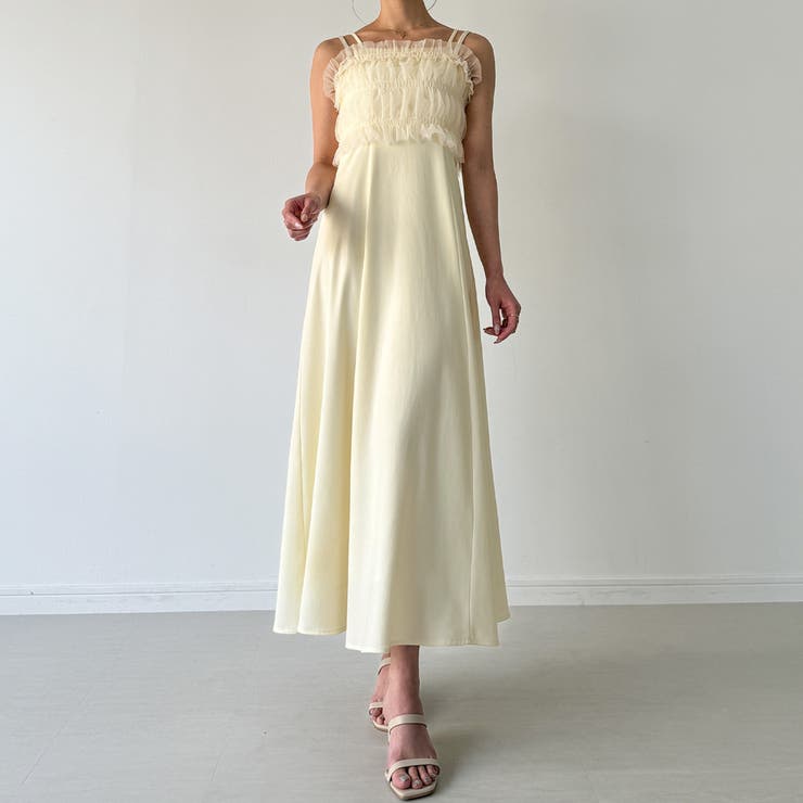 チュールビスチェセットワンピース[品番：AMTW0010955]｜JUNOAH