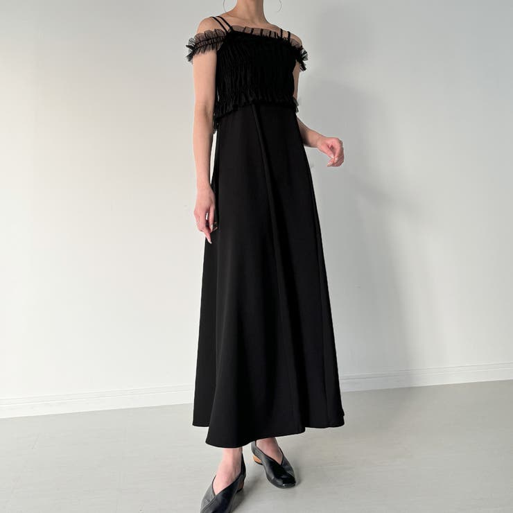 チュールビスチェセットワンピース[品番：AMTW0010955]｜JUNOAH