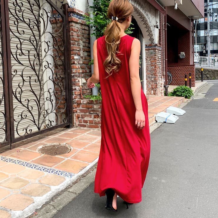 Aラインノースリーブマキシ丈ワンピース | JUNOAH | 詳細画像15 