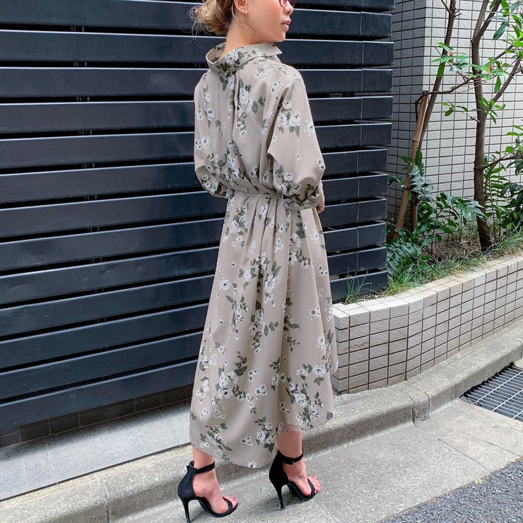 裾フレア花柄シャツワンピース[品番：AMTW0000819]｜JUNOAH