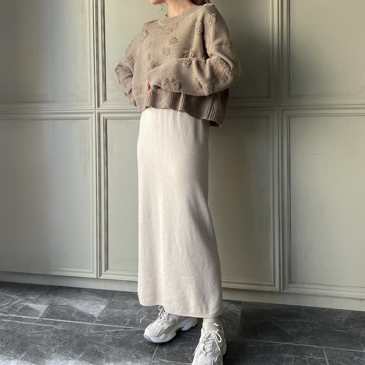 ショート丈花柄ニット | JUNOAH | 詳細画像23 