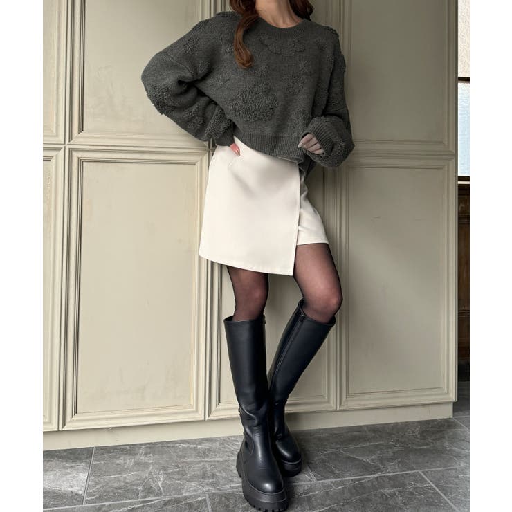 ショート丈花柄ニット | JUNOAH | 詳細画像27 