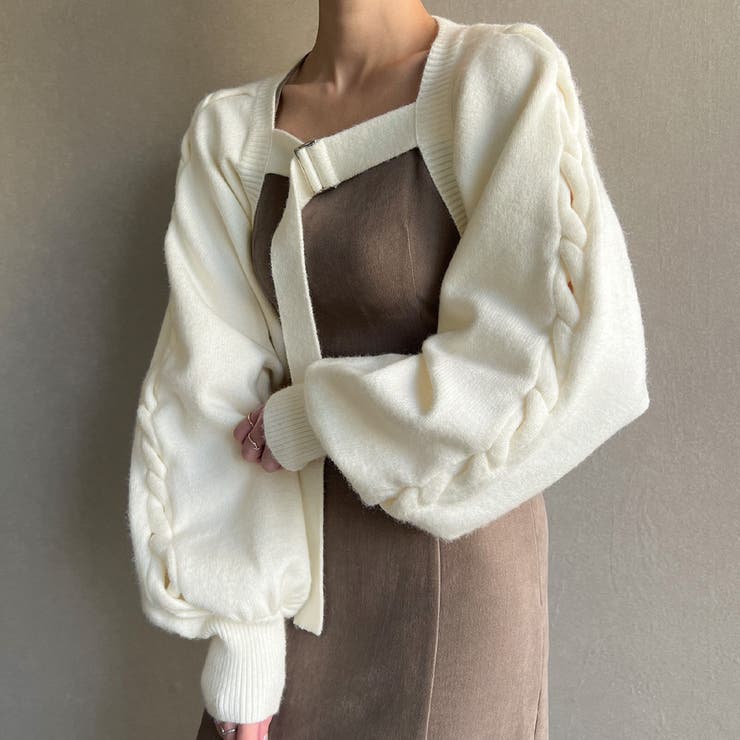 イノセントワールド　リボン　ショートボレロ レースアップニットショートボレロ[品番：AMTW0009298]｜junoah
