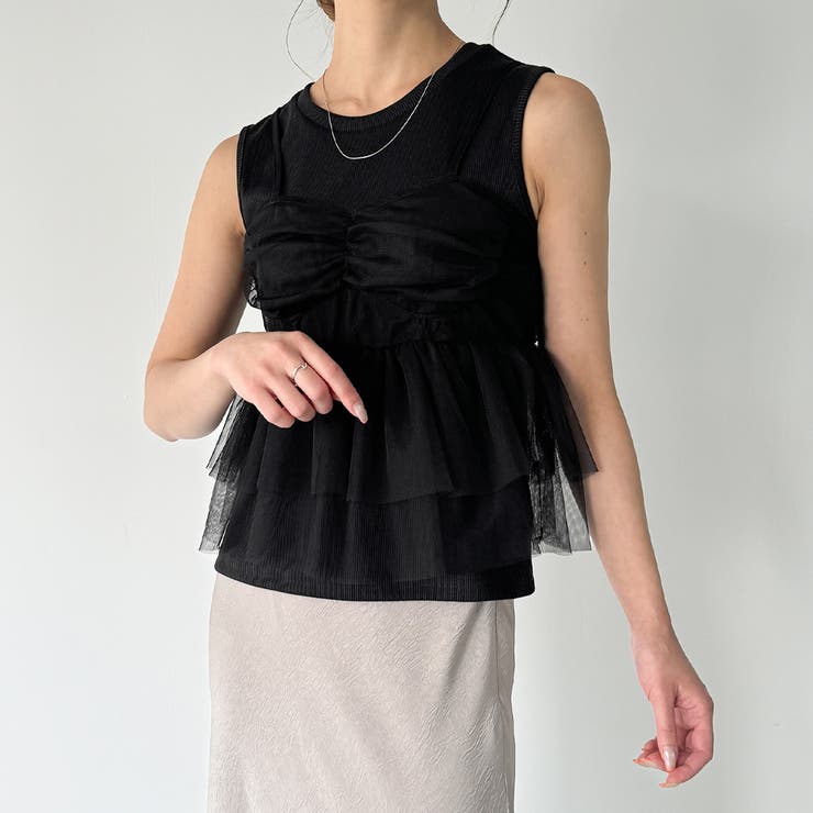 チュールビスチェセットトップス | JUNOAH | 詳細画像4 