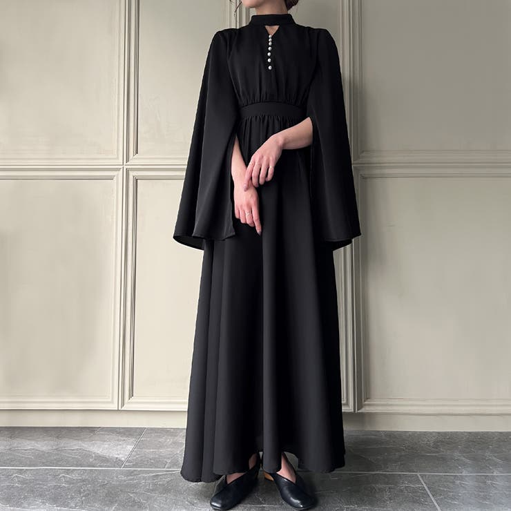 スリットスリーブパールデザインフレアワンピース | JUNOAH | 詳細画像6 