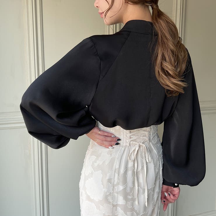 パール釦ウエーブタックブラウス | JUNOAH | 詳細画像10 