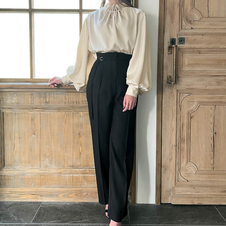 パール釦ウエーブタックブラウス | JUNOAH | 詳細画像4 