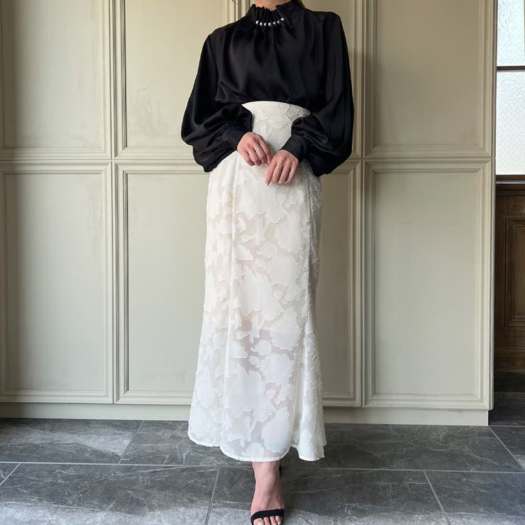 パール釦ウエーブタックブラウス | JUNOAH | 詳細画像9 