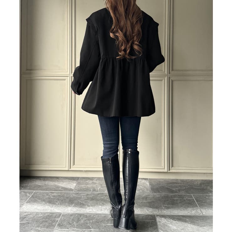 ドッキング風リボンペプラムジャケット[品番：AMTW0011539]｜JUNOAH