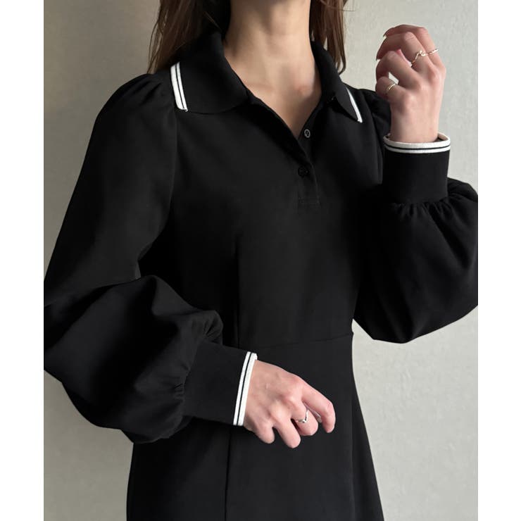 ブラック | ピーチスキンポロシャツマーメイドワンピース | JUNOAH