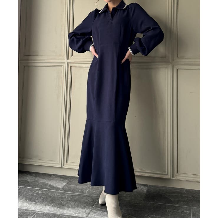 ピーチスキンポロシャツマーメイドワンピース | JUNOAH | 詳細画像2 