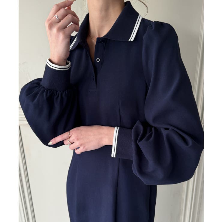 ピーチスキンポロシャツマーメイドワンピース | JUNOAH | 詳細画像3 