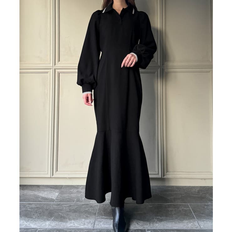 ピーチスキンポロシャツマーメイドワンピース | JUNOAH | 詳細画像7 