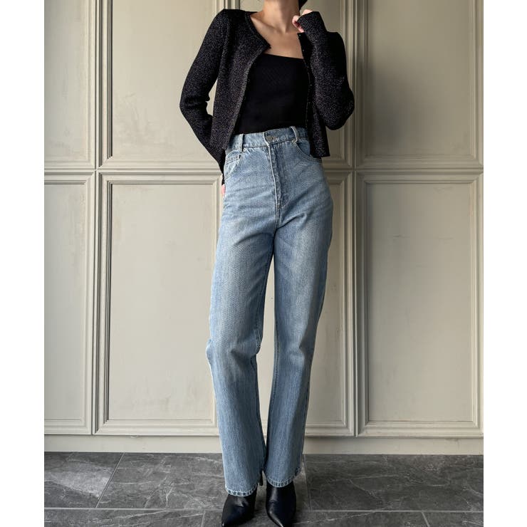 ラウンドネックラメニットカーディガン | JUNOAH | 詳細画像3 