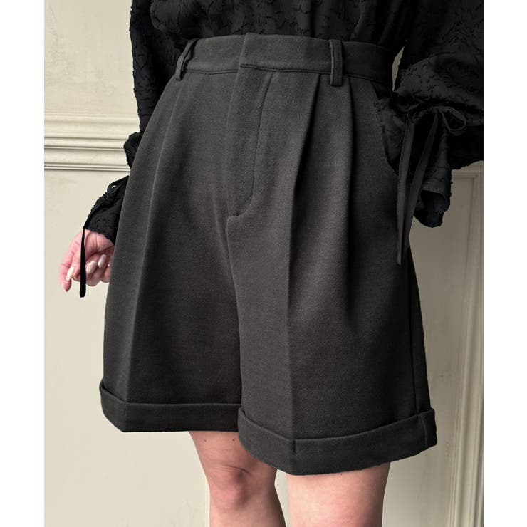 グレー | ツータックウォームショートパンツ | JUNOAH