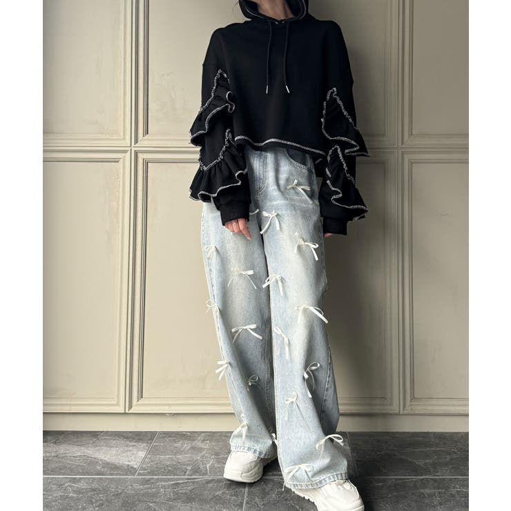 袖フリルパーカー | JUNOAH | 詳細画像5 