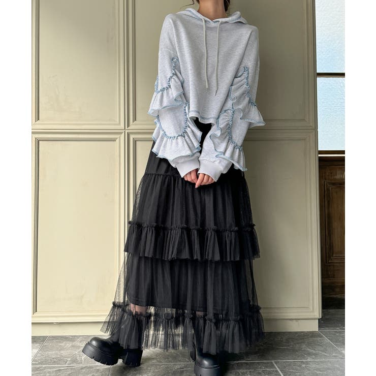 袖フリルパーカー | JUNOAH | 詳細画像7 